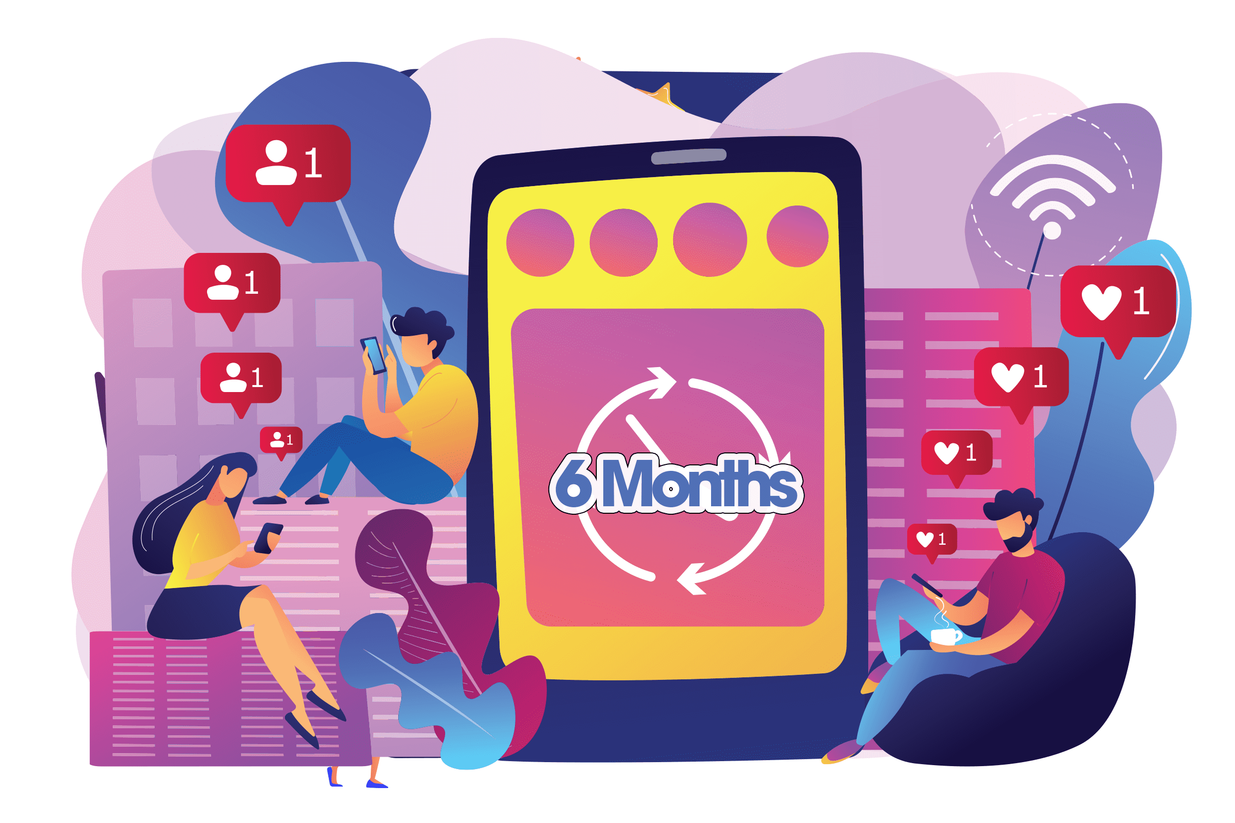 Social media content 6 month maintenance 1 service web graphics and 